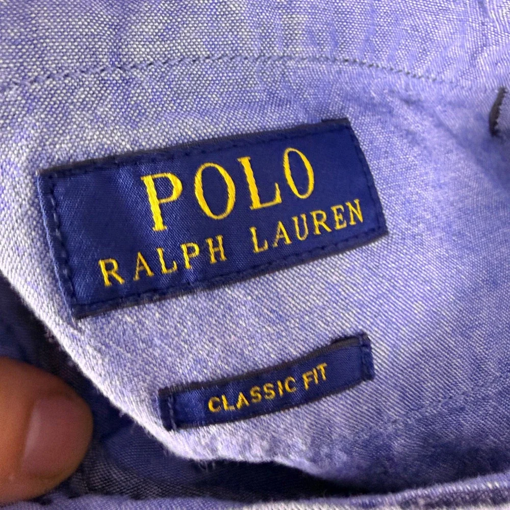 Polo Ralph Lauren Chambray Shorts Mens 36 Blue Classic Fit Heritage Nautical